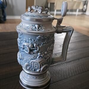 Avon 1989 Racing Car Stein Beer Mug Lidded Brazil Vintage Collectible #277873